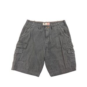 G&N Mens Cargo Shorts Size 34 Gray 100% Cotton Multi Pocket Casual Rugged